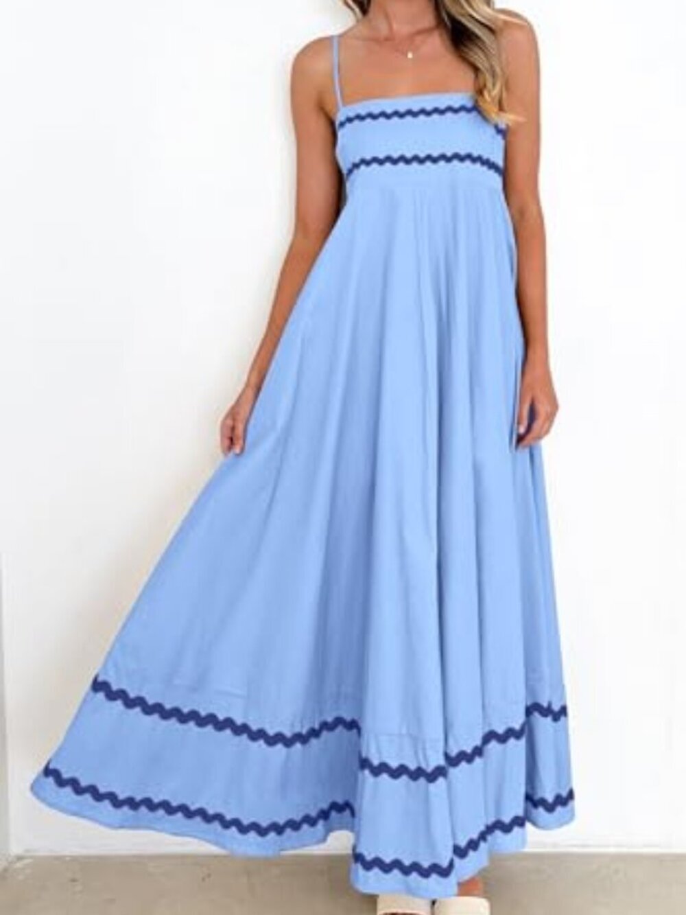 🆕 Women's Summer Flowy Maxi Dress Casual Sleeveless Spaghetti Strap Ruffle